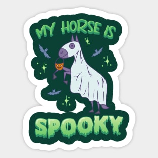 My Horse Is Spooky - Cute Halloween Ghost Horse Sticker